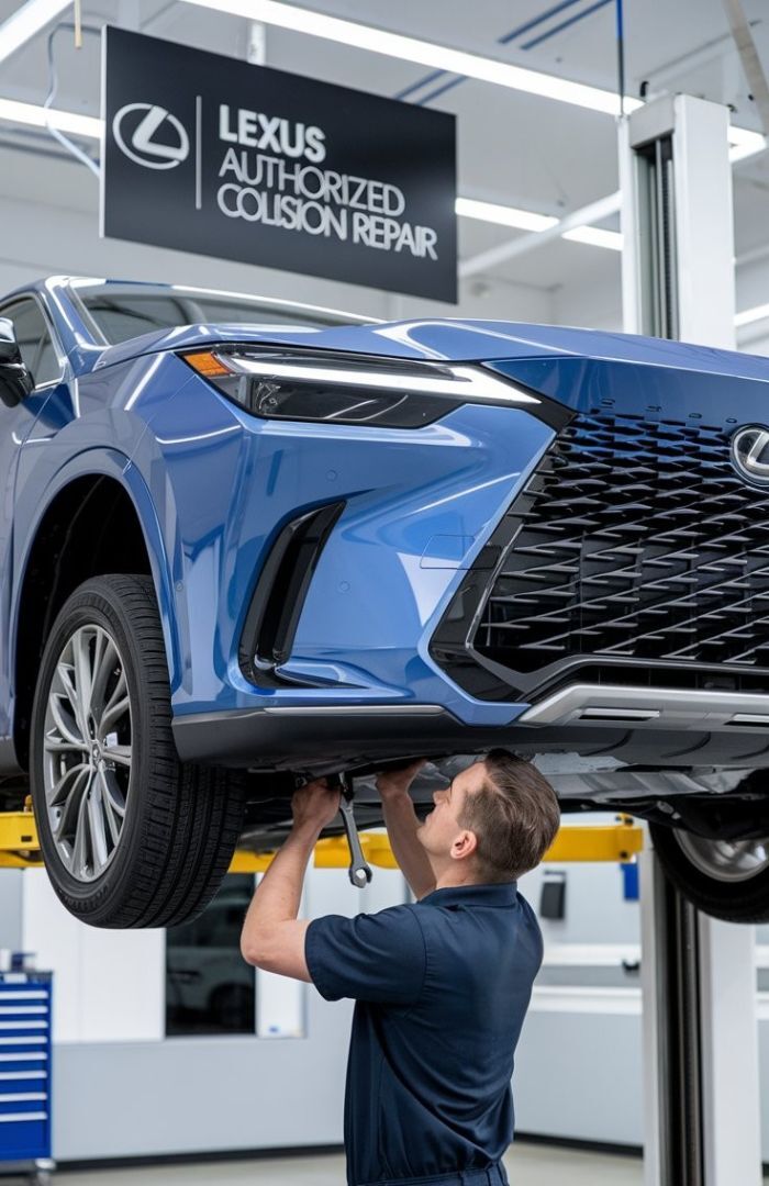 auto-body-technician-working on a Lexus Authorized Collision Repair Dingmans Collision auto-body-technician-working-on-a-Lexus-Authorized-Collision-Repair-Dingmans-Collision